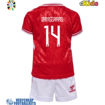 Denmark Mikkel Damsgaard #14 Replica Home Minikit Euro 2024 Short Sleeve (+ pants)